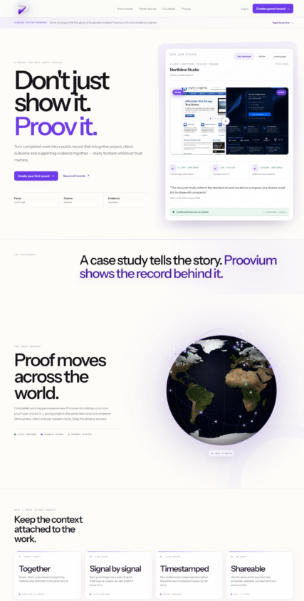 Proovium website result